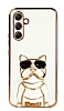 Eiroo Bulldog Samsung Galaxy A34 Standl Beyaz Silikon Klf