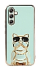 Eiroo Bulldog Samsung Galaxy A54 Standl Yeil Silikon Klf