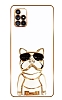 Eiroo Bulldog Samsung Galaxy A71 Standl Beyaz Silikon Klf