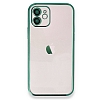Eiroo Camera Protect iPhone 12 6.1 in Kamera Korumal Yeil Silikon Klf