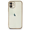 Eiroo Camera Protect iPhone 12 6.1 in Kamera Korumal Gold Silikon Klf