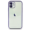 Eiroo Camera Protect iPhone 12 6.1 in Kamera Korumal Mor Silikon Klf