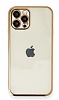 Eiroo Camera Protect iPhone 12 Pro 6.1 in Kamera Korumal Gold Silikon Klf