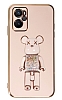 Eiroo Candy Bear Oppo A76 Standl Pembe Silikon Klf