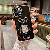 Eiroo Candy Bear vivo V29 Lite Standl Kamera Korumal Siyah Silikon Klf - Resim: 1