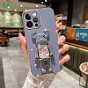Eiroo Candy Bear vivo V29 Lite Standl Kamera Korumal Mavi Silikon Klf - Resim: 1