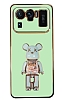 Eiroo Candy Bear Xiaomi Mi 11 Ultra Standl Yeil Silikon Klf