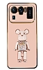 Eiroo Candy Bear Xiaomi Mi 11 Ultra Standl Pembe Silikon Klf