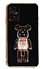 Eiroo Candy Bear Xiaomi Redmi 10 2022 Standl Siyah Silikon Klf