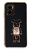 Eiroo Candy Bear Xiaomi Redmi 10 5G Standl Siyah Silikon Klf