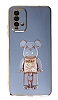 Eiroo Candy Bear Xiaomi Redmi 9T Standl Mavi Silikon Klf