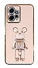 Eiroo Candy Bear Xiaomi Redmi Note 12 4G Standl Pembe Silikon Klf