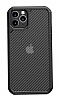 Eiroo Carbon Hybrid iPhone 11 Pro Max Siyah Silikon Klf - Resim 2