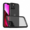 Eiroo Carbon Hybrid iPhone 13 Siyah Silikon Klf - Resim: 5