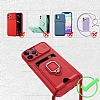 Eiroo Card Magnet iPhone 13 Pro Max Kartlkl Mor Silikon Klf - Resim: 4