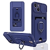 Eiroo Card Magnet iPhone 14 Plus Kartlkl Lacivert Silikon Klf