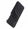 Eiroo Card Pass Apple iPhone X / XS Deri Kartlkl Siyah Klf - Resim: 1