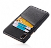 Eiroo Card Pass Apple iPhone X / XS Deri Kartlkl Siyah Klf - Resim: 2