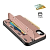 Eiroo Card Slot iPhone XR Ultra Koruma Rose Gold Klf - Resim 2