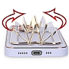 Eiroo Chic Stand iPhone 12 Pro 6.1 in Deri Mavi Rubber Klf - Resim: 1