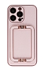 Eiroo Chic Stand iPhone 13 Pro Deri Ak Pembe Rubber Klf