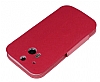 Eiroo Clasps HTC One M8 Standl Pencereli Pembe Deri Klf - Resim 4