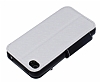 Eiroo Clasps iPhone 4 / 4S Standl Pencereli Beyaz Deri Klf - Resim 4