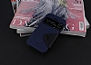 Eiroo Clasps iPhone 4 / 4S Standl Pencereli Lacivert Deri Klf - Resim: 2