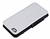 Eiroo Clasps iPhone SE / 5 / 5S Standl Pencereli Beyaz Deri Klf - Resim: 3
