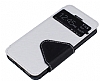 Eiroo Clasps iPhone SE / 5 / 5S Standl Pencereli Beyaz Deri Klf - Resim 2