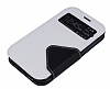 Eiroo Clasps Samsung i8550 Galaxy Win Standl Pencereli Beyaz Deri Klf - Resim 3