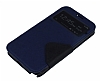 Eiroo Clasps Samsung N7100 Galaxy Note 2 Standl Pencereli Lacivert Deri Klf - Resim: 4