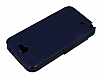 Eiroo Clasps Samsung N7100 Galaxy Note 2 Standl Pencereli Lacivert Deri Klf - Resim: 3