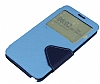 Eiroo Clasps Samsung N7500 Galaxy Note 3 Neo Standl Pencereli Mavi Deri Klf - Resim: 2