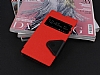Eiroo Clasps Sony Xperia Z1 Standl Pencereli Krmz Deri Klf - Resim 2