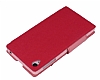 Eiroo Clasps Sony Xperia Z1 Standl Pencereli Pembe Deri Klf - Resim: 3