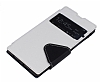 Eiroo Clasps Sony Xperia Z1 Standl Pencereli Beyaz Deri Klf - Resim 2