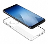 Eiroo Clear Hybrid Samsung Galaxy A8 2018 Silikon Kenarl effaf Rubber Klf - Resim 1