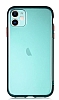 Eiroo Color Button iPhone 11 Yeil Silikon Klf