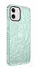 Eiroo Color Crystal iPhone 12 Yeil Silikon Klf