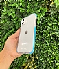 Eiroo Color Fit iPhone 12 6.1 in Kamera Korumal Mavi Silikon Klf - Resim: 1