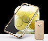 iPhone 6 / 6S Gold Kenarl effaf Silikon Klf - Resim 4