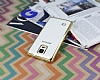 Samsung N9100 Galaxy Note 4 Gold Kenarl effaf Silikon Klf - Resim 1