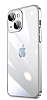 Eiroo Color Frame iPhone 14 Kamera Korumal Silver Silikon Klf