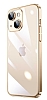 Eiroo Color Frame iPhone 14 Kamera Korumal Gold Silikon Klf