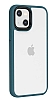 Eiroo Contrast iPhone 13 Yeil Silikon Klf