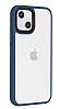 Eiroo Contrast iPhone 13 Mavi Silikon Klf