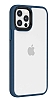 Eiroo Contrast iPhone 13 Pro Mavi Silikon Klf