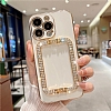 Eiroo Crystal Serisi Huawei P20 Lite Kare Gold Tal Tutuculu Beyaz Silikon Klf - Resim: 8