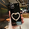 Eiroo Crystal Serisi iPhone 13 Mini Kalpli Gold Tal Tutuculu Siyah Silikon Klf - Resim: 1